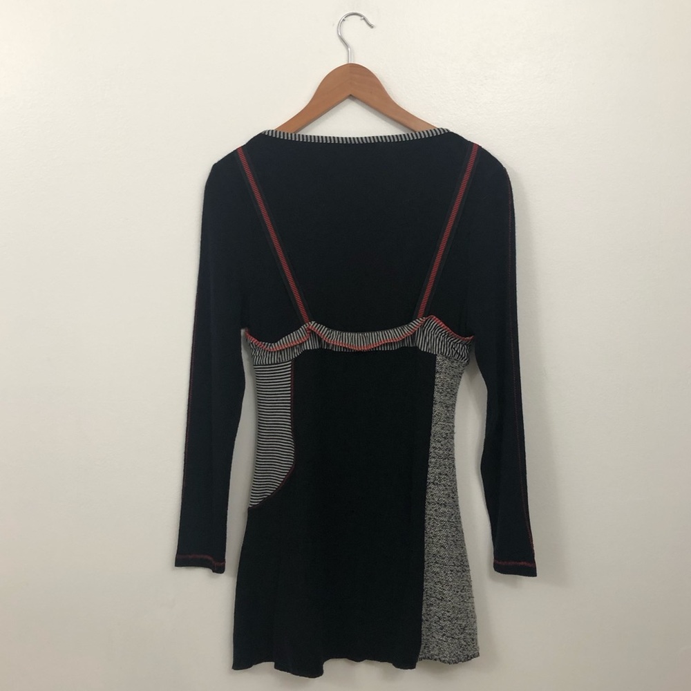 STRIPED PATCHWORK KNIT DRESS - Picture 6 of 6
